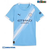 Camisa de Futebol Manchester City Equipamento Principal Mulheres 2025-26 Manga Curta